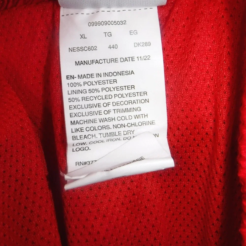 Nike Mens XL Swim Trunks Navy Blue Red White Mesh Lined Athletic Shorts NESSC602